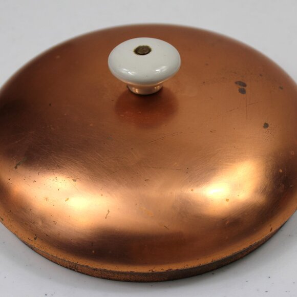 Vintage Copper Lid with White Knob - Copper Replacement Lid - Copper Cookware - Picture 2 of 9